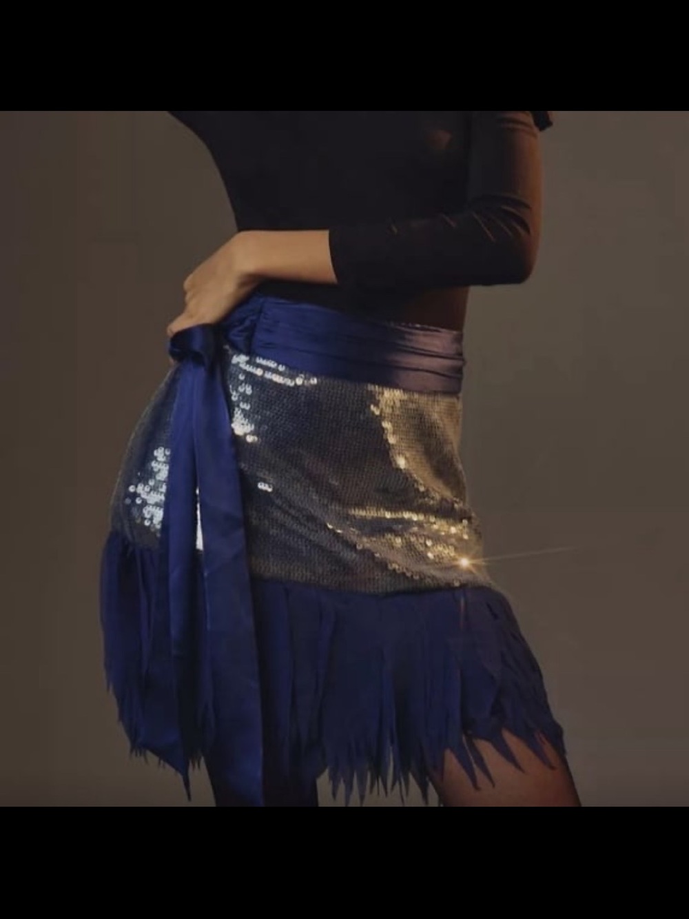 NWT Anthropologie Blue Sequin Fringe Mini Skirt 6